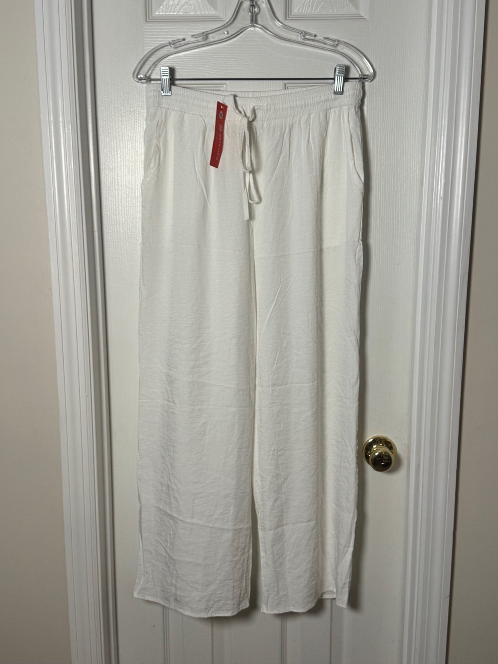 Urban CoCo White polyester Wide Leg Drawstring Pants Size Medium NWT